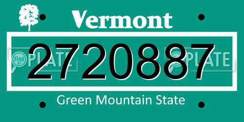 2720887 Vermont License Plate