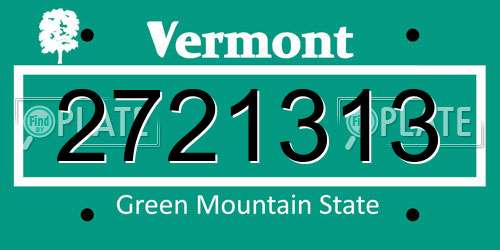 2721313 Vermont License Plate