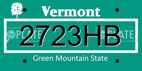 2723HB Vermont License Plate
