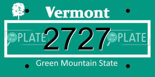 2727 Vermont License Plate