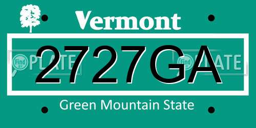2727GA Vermont License Plate
