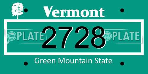 2728 Vermont License Plate