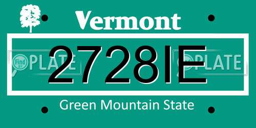 2728IE Vermont License Plate