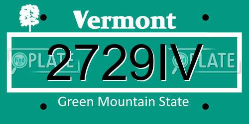 2729IV Vermont License Plate