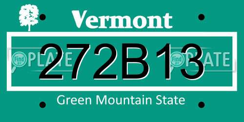 272B13 Vermont License Plate