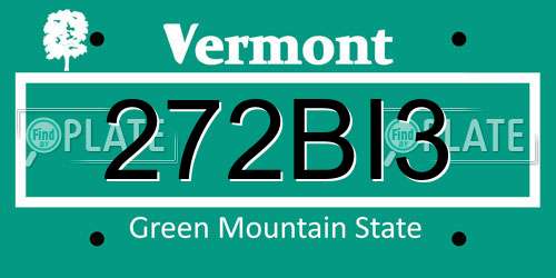 272BI3 Vermont License Plate