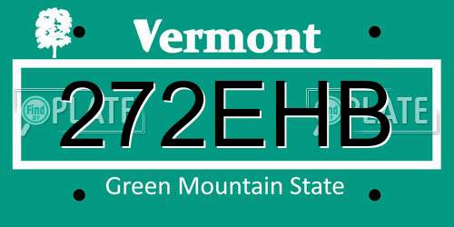 272EHB Vermont License Plate