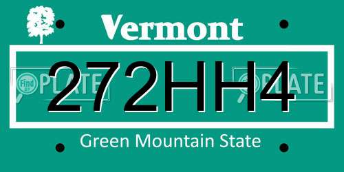 272HH4 Vermont License Plate