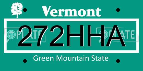 272HHA Vermont License Plate