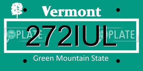 272IUL Vermont License Plate