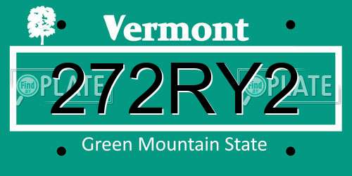 272RY2 Vermont License Plate