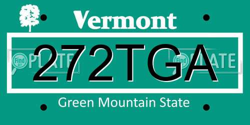 272TGA Vermont License Plate