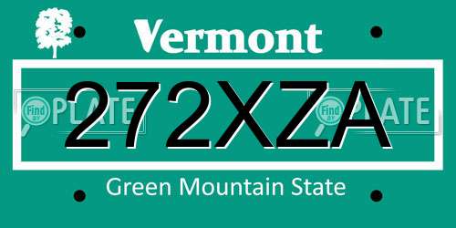 272XZA Vermont License Plate