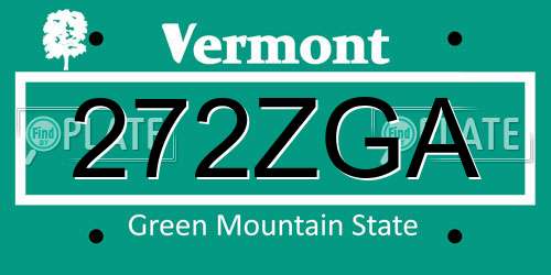 272ZGA Vermont License Plate