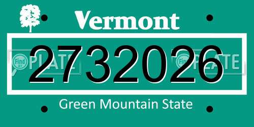 2732026 Vermont License Plate