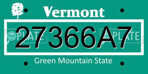 27366A7 Vermont License Plate
