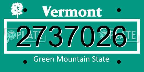 2737026 Vermont License Plate