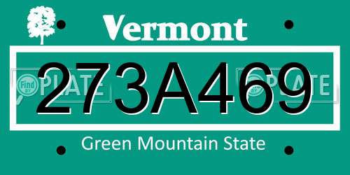 273A469 Vermont License Plate