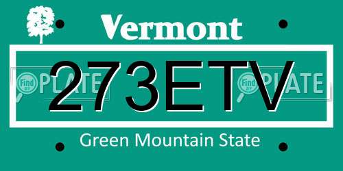 273ETV Vermont License Plate