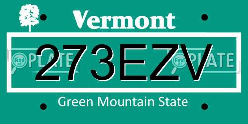 273EZV Vermont License Plate