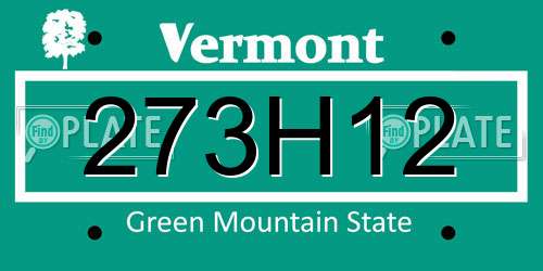273H12 Vermont License Plate