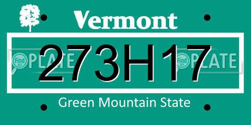 273H17 Vermont License Plate