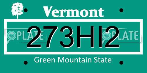 273HI2 Vermont License Plate