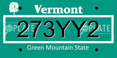 273YY2 Vermont License Plate