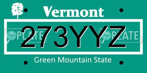 273YYZ Vermont License Plate