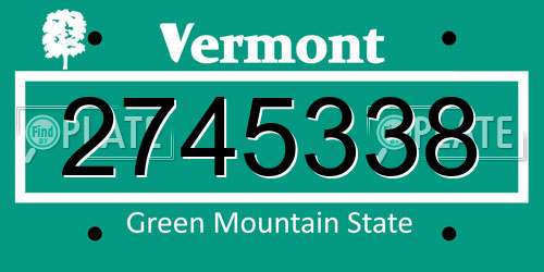 2745338 Vermont License Plate