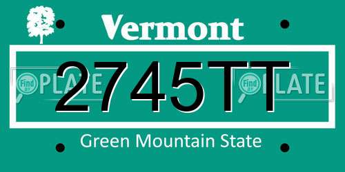 2745TT Vermont License Plate