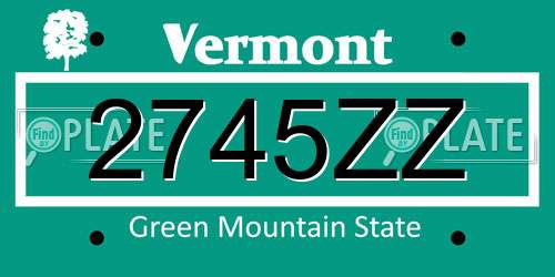 2745ZZ Vermont License Plate