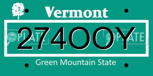 274OOY Vermont License Plate
