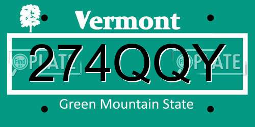 274QQY Vermont License Plate