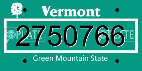 2750766 Vermont License Plate