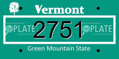 2751 Vermont License Plate