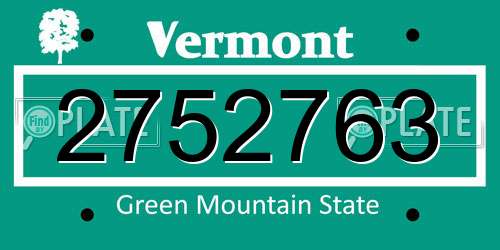 2752763 Vermont License Plate