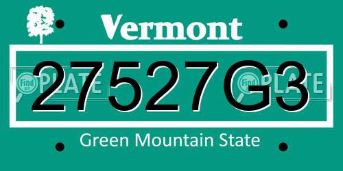 27527G3 Vermont License Plate