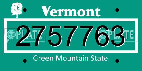 2757763 Vermont License Plate