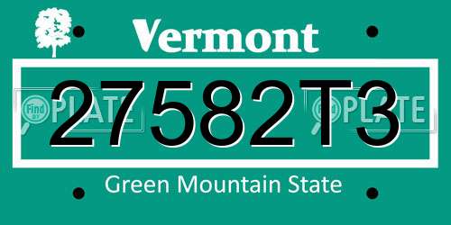 27582T3 Vermont License Plate