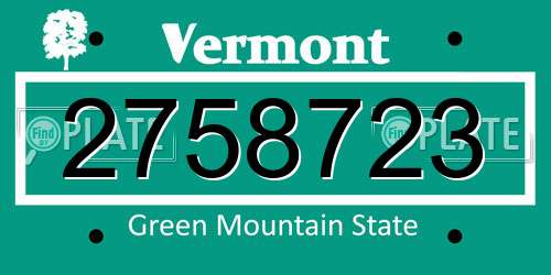 2758723 Vermont License Plate