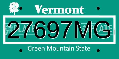 27697MG Vermont License Plate