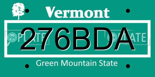 276BDA Vermont License Plate