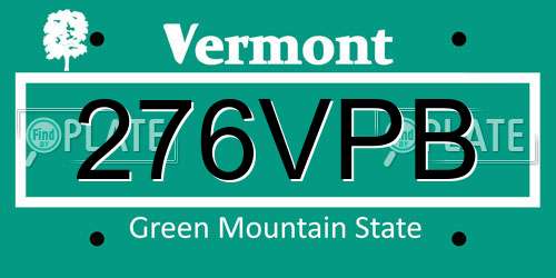 276VPB Vermont License Plate