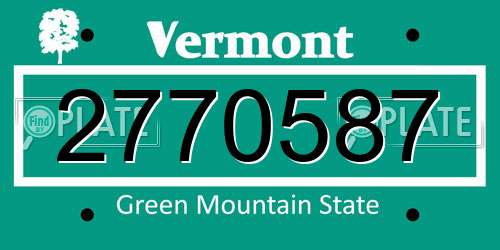 2770587 Vermont License Plate