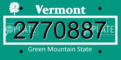 2770887 Vermont License Plate