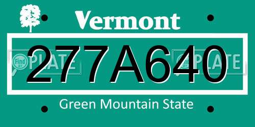 277A640 Vermont License Plate