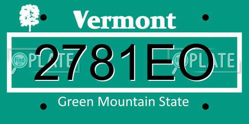 2781EO Vermont License Plate