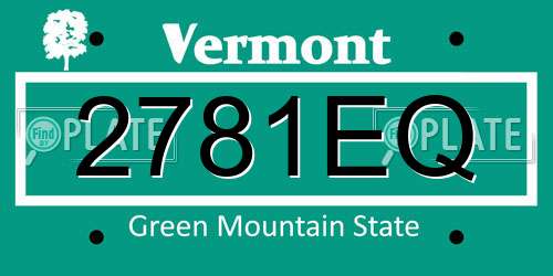 2781EQ Vermont License Plate