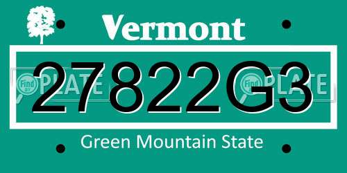 27822G3 Vermont License Plate